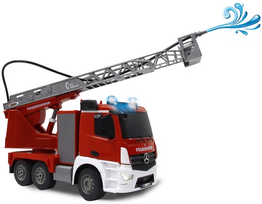 Camion Bomberos Radio Control Mercedes-Benz Antos con Rociador Agua Escalera 1:20 2,4GHz 